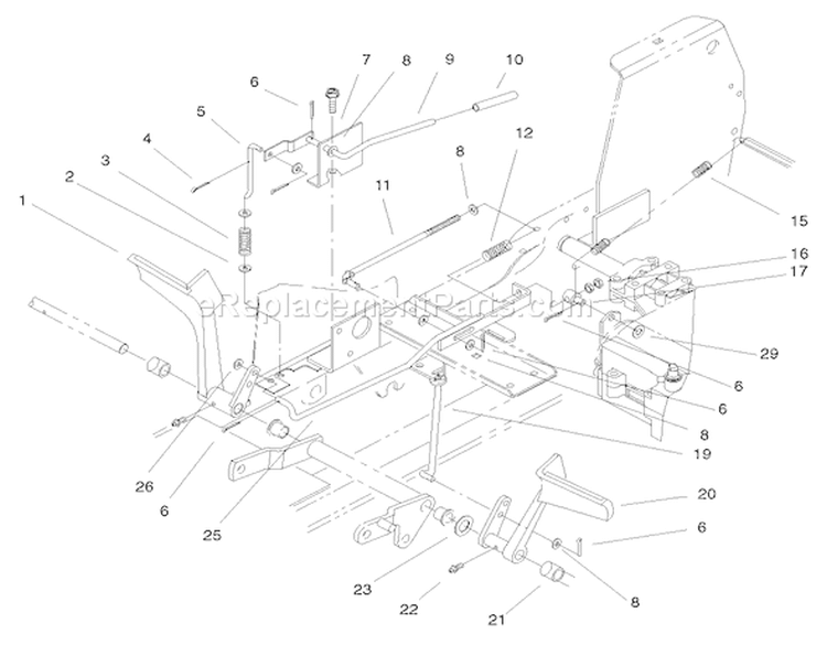 Clutch/brake Assembly Diagram and Parts List for 72049 200000001-200999999 - 2000 Toro Lawn Tractor