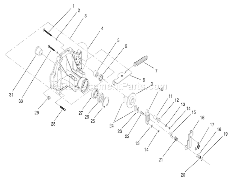 Hydrostatic Transmission No. 104-2465 Brake Assembly Diagram and Parts List for 72051 220000001-220999999 - 2002 Toro Lawn Tractor