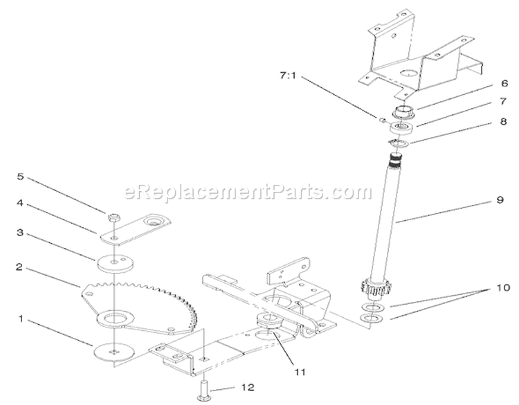 Lower Steering Assembly Diagram and Parts List for 72051 220000001-220999999 - 2002 Toro Lawn Tractor