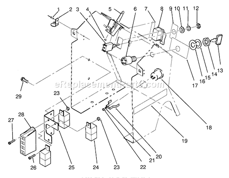 Dash Assembly Diagram and Parts List for 72060 3900001-3999999 - 1993 Toro Lawn Tractor