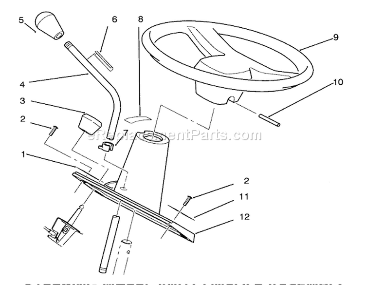 Steering Wheel And Console Assembly Diagram and Parts List for 72060 3900001-3999999 - 1993 Toro Lawn Tractor