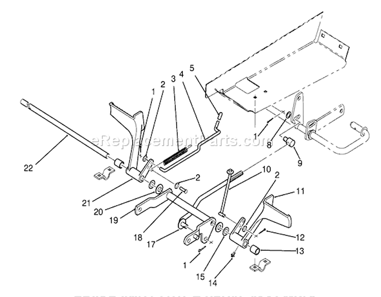 Brake And Clutch Pedal Assembly Diagram and Parts List for 72060 3900001-3999999 - 1993 Toro Lawn Tractor