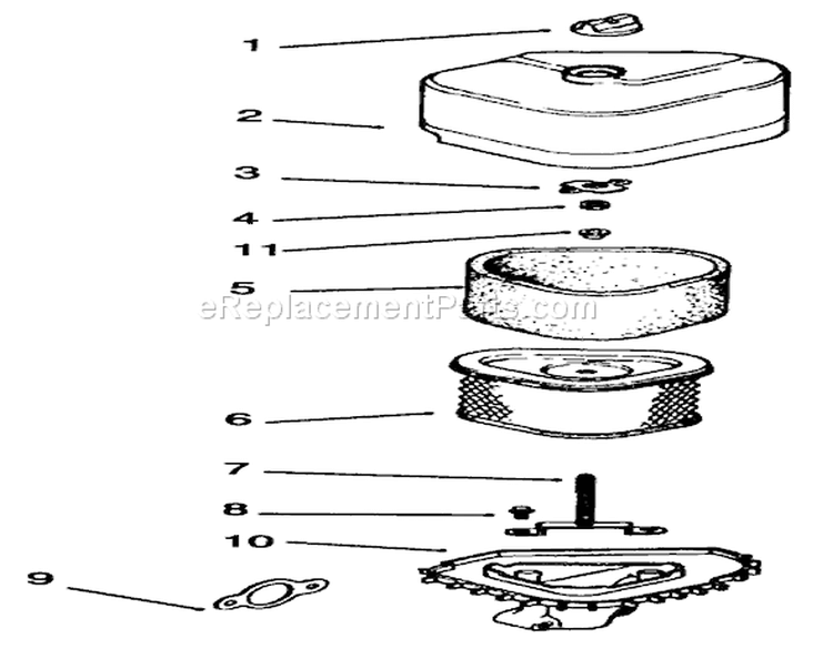 Air Intake/Filtration Diagram and Parts List for 72064 6900001-6999999 - 1996 Toro Lawn Tractor