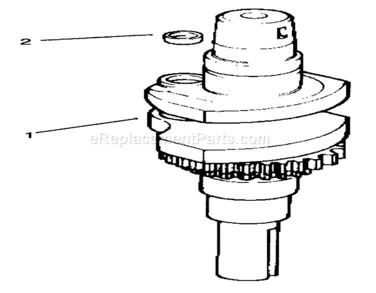 Crankshaft Diagram and Parts List for 72064 6900001-6999999 - 1996 Toro Lawn Tractor