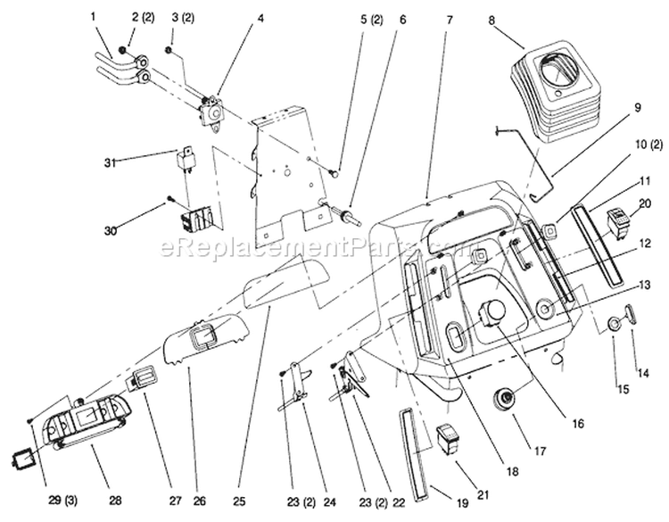 Dash Diagram and Parts List for 72064 6900001-6999999 - 1996 Toro Lawn Tractor