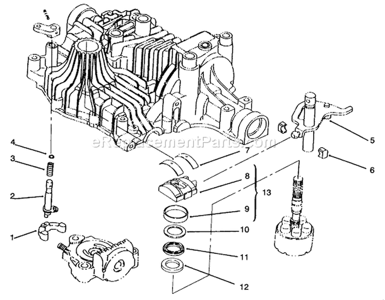 Range Shift Diagram and Parts List for 72064 6900001-6999999 - 1996 Toro Lawn Tractor