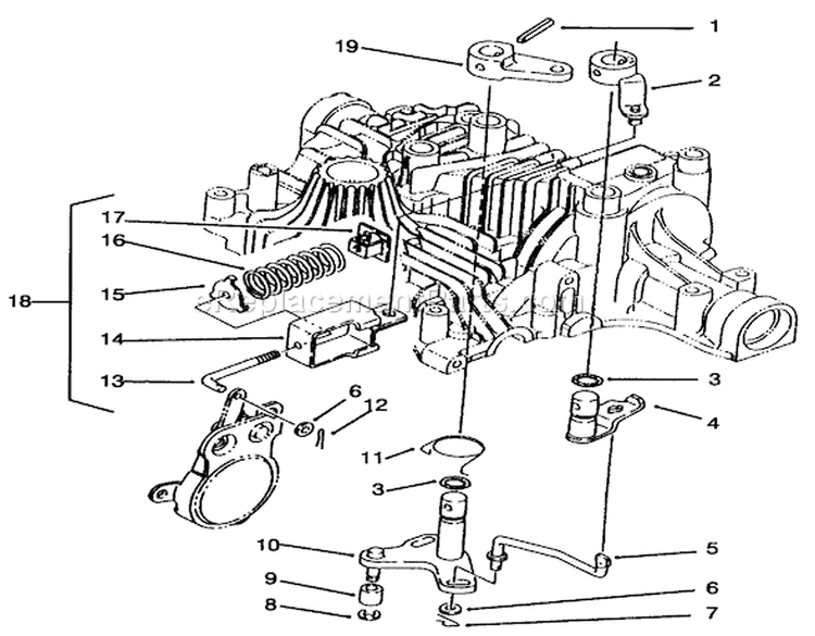 Brake Interlock Diagram and Parts List for 72064 6900001-6999999 - 1996 Toro Lawn Tractor