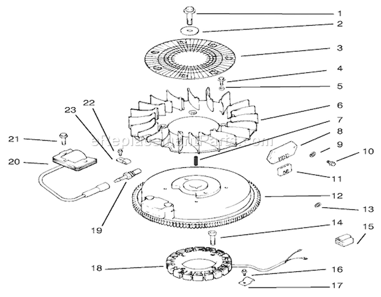 Ignition/electrical Diagram and Parts List for 72046 7900001-7999999 - 1997 Toro Lawn Tractor