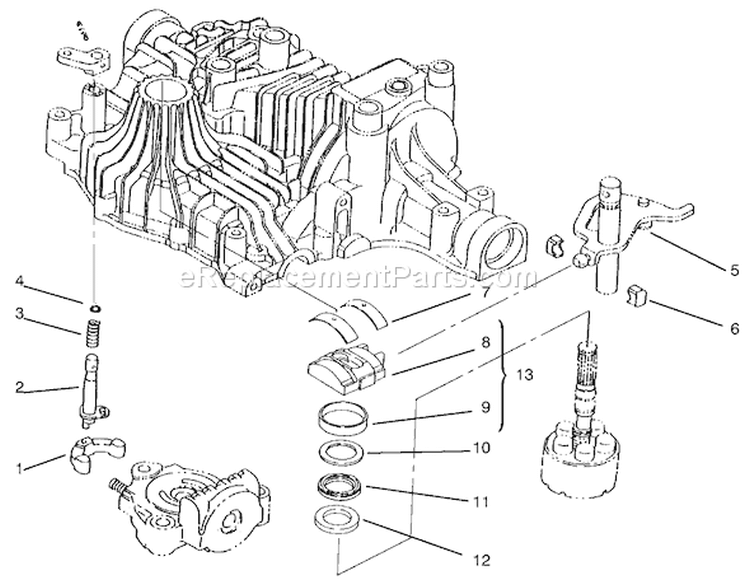 Range Shaft Diagram and Parts List for 72046 7900001-7999999 - 1997 Toro Lawn Tractor