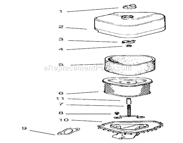 Air Intake/Filtration Diagram and Parts List for 72064 8900001-8900599 - 1998 Toro Lawn Tractor