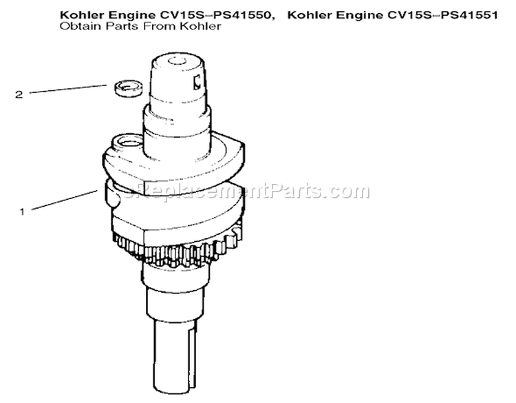 Crankshaft Diagram and Parts List for 72070 9900001-9999999 - 1999 Toro Lawn Tractor