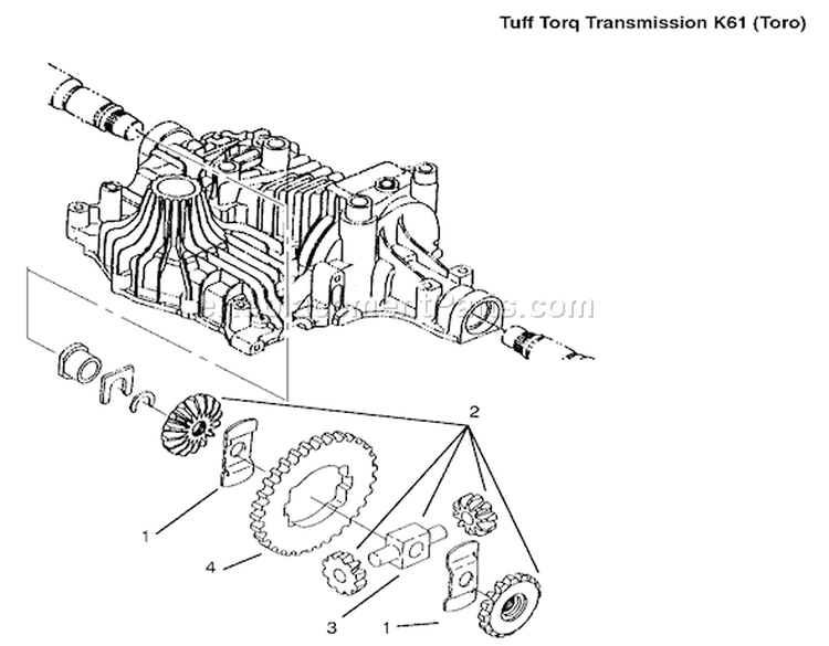 Differential Gear Diagram and Parts List for 72070 9900001-9999999 - 1999 Toro Lawn Tractor