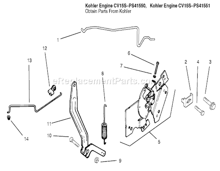 Engine Controls Diagram and Parts List for 72070 9900001-9999999 - 1999 Toro Lawn Tractor