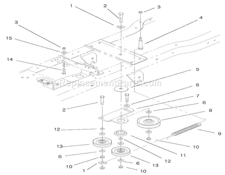 Hydro Drive Components Assembly Diagram and Parts List for 72070 9900001-9999999 - 1999 Toro Lawn Tractor