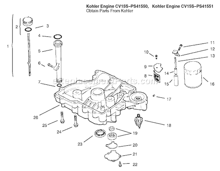 Oil Pan / Lubrication Diagram and Parts List for 72070 9900001-9999999 - 1999 Toro Lawn Tractor