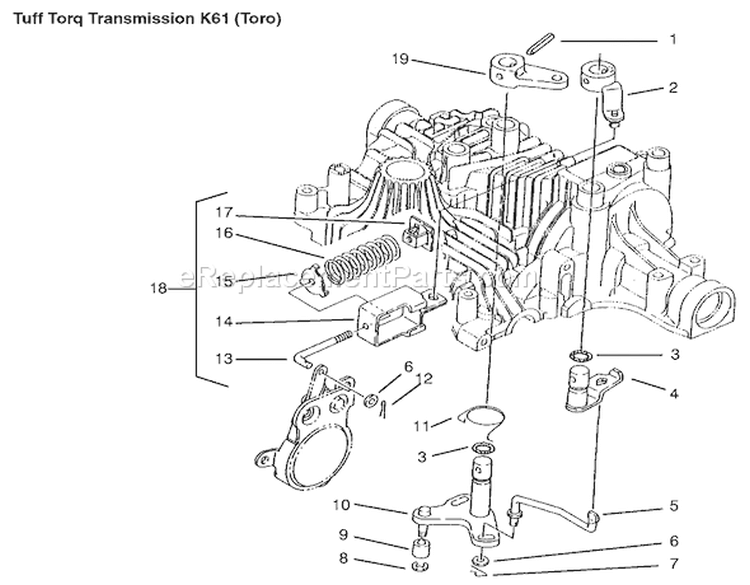 Brake Interlock Diagram and Parts List for 72070 9900001-9999999 - 1999 Toro Lawn Tractor