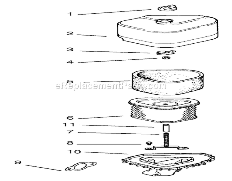 Air Intake/Filtration Diagram and Parts List for 72071 200000001-200999999 - 2000 Toro Lawn Tractor