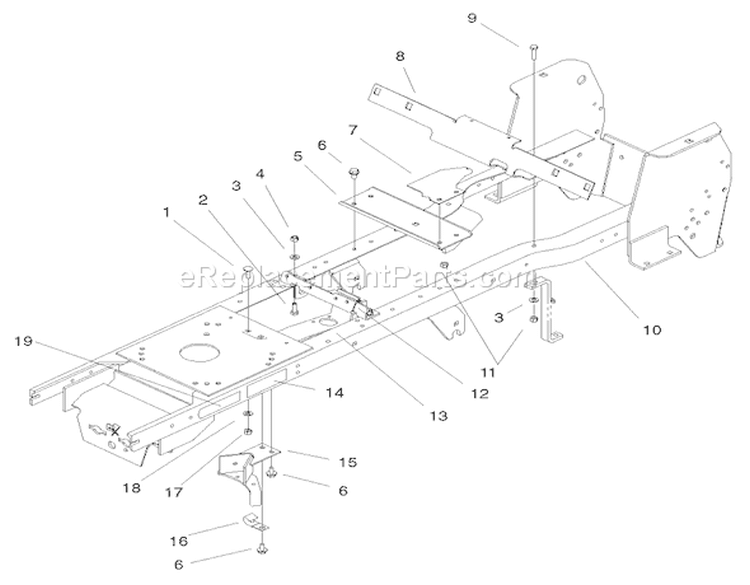 Frame Assembly Diagram and Parts List for 72071 200000001-200999999 - 2000 Toro Lawn Tractor