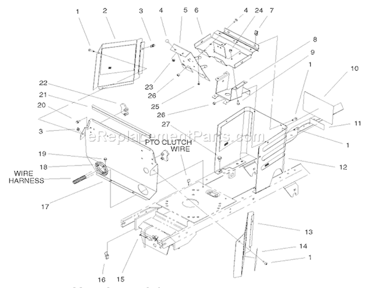 Hoodstand & Firewall Assembly Diagram and Parts List for 72071 200000001-200999999 - 2000 Toro Lawn Tractor