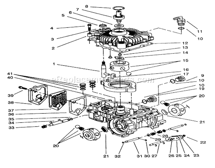 Transmission Eaton Model 751-045 Diagram and Parts List for 72081 3900001-3999999 - 1993 Toro Lawn Tractor