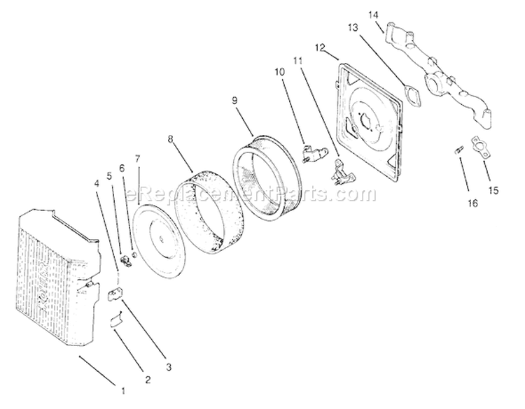Air Intake/filtration Kohler Engine Cv16s-Ps61514 Diagram and Parts List for 72084 6900001-6999999 - 1996 Toro Lawn Tractor