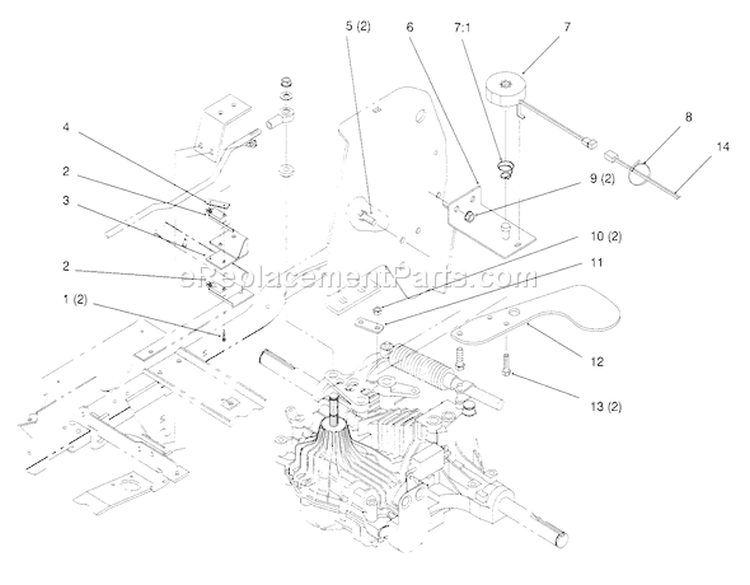 Cruise Control Diagram and Parts List for 72084 6900001-6999999 - 1996 Toro Lawn Tractor