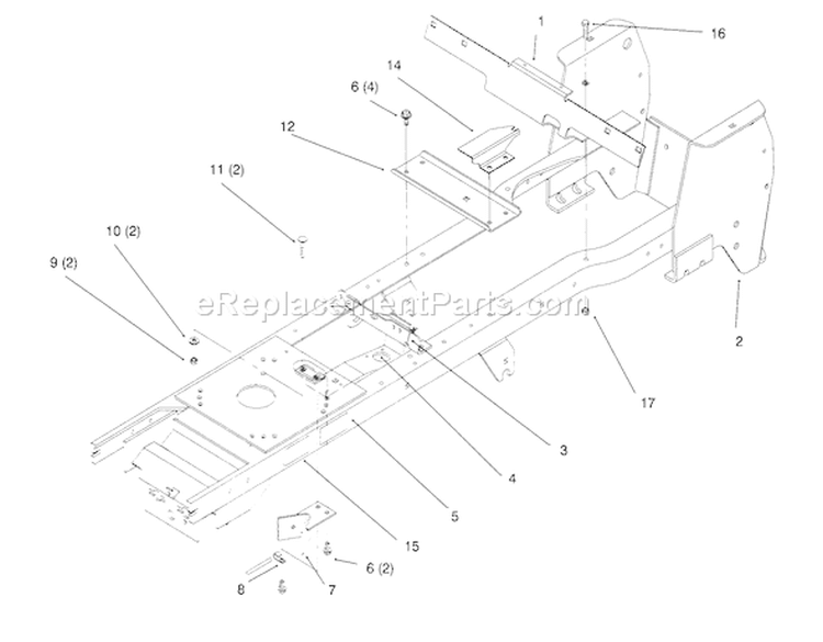 Frame Diagram and Parts List for 72084 6900001-6999999 - 1996 Toro Lawn Tractor