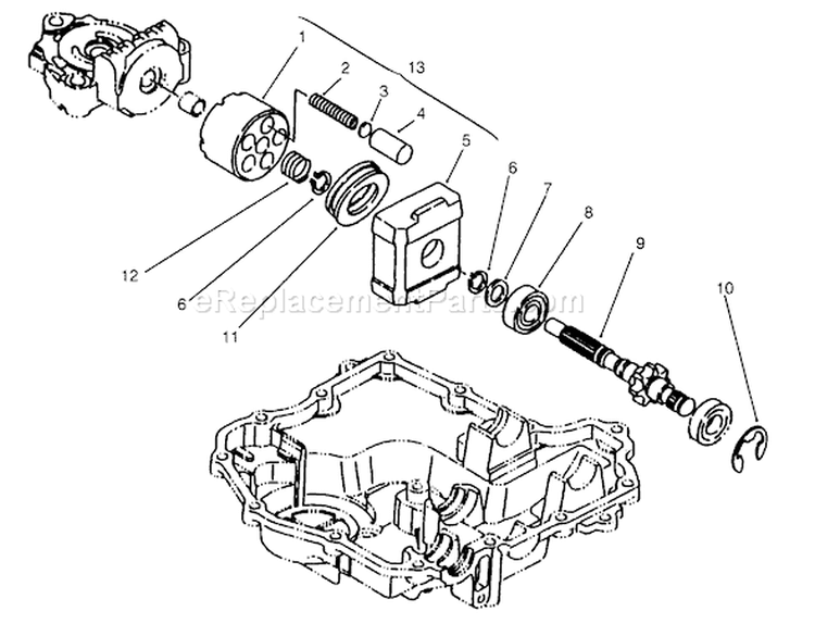 Motor Shaft Tuff Torq Transmission K61 (toro) Diagram and Parts List for 72084 6900001-6999999 - 1996 Toro Lawn Tractor