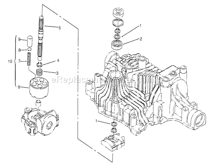 Pump Shaft Tuff Torq Transmission K61 (toro) Diagram and Parts List for 72084 6900001-6999999 - 1996 Toro Lawn Tractor
