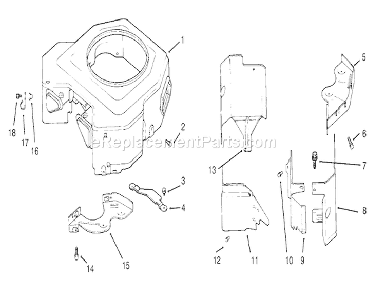 Blower Housing & Baffles Kohler Engine Cv16s-Ps61514 Diagram and Parts List for 72084 6900001-6999999 - 1996 Toro Lawn Tractor
