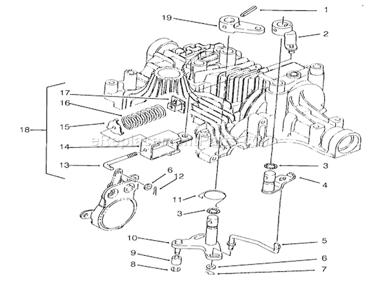 Brake Interlock Tuff Torq Transmission K61 (toro) Diagram and Parts List for 72084 6900001-6999999 - 1996 Toro Lawn Tractor
