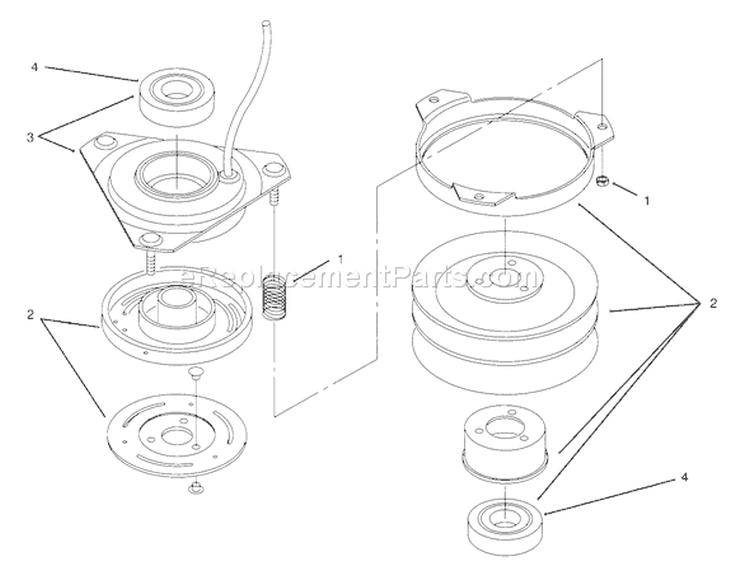 Clutch 92-6885 Diagram and Parts List for 72084 6900001-6999999 - 1996 Toro Lawn Tractor