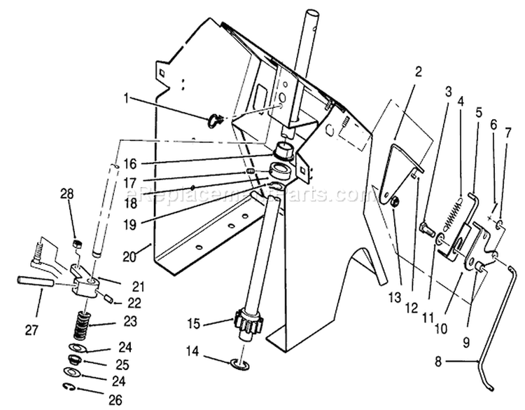 Steering Shaft And Indicator Assembly Diagram and Parts List for 72101 3900001-3999999 - 1993 Toro Lawn Tractor