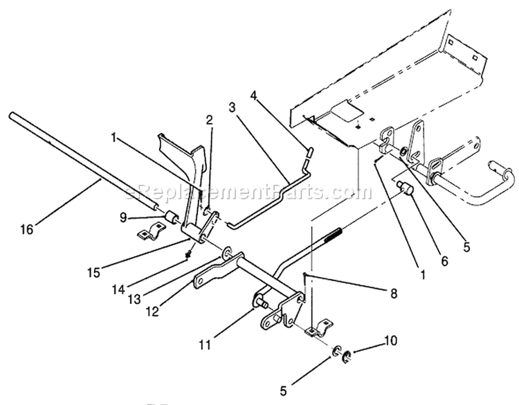 Brake Pedal Assembly Diagram and Parts List for 72101 3900001-3999999 - 1993 Toro Lawn Tractor