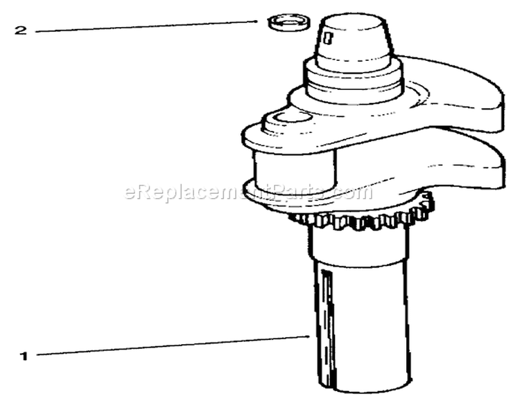 Crankshaft Diagram and Parts List for 72102 6900001-6999999 - 1996 Toro Lawn Tractor