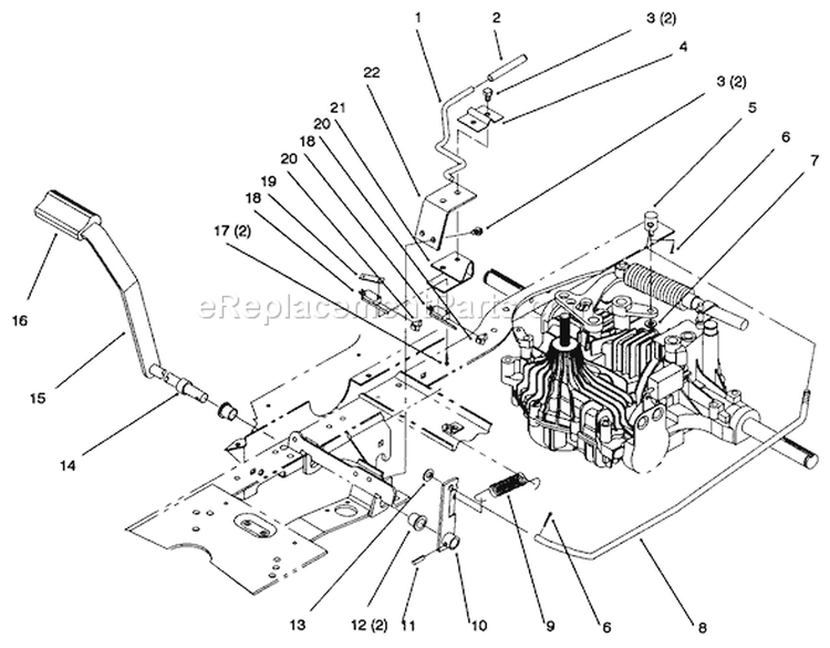 Hydro Brake Diagram and Parts List for 72102 6900001-6999999 - 1996 Toro Lawn Tractor