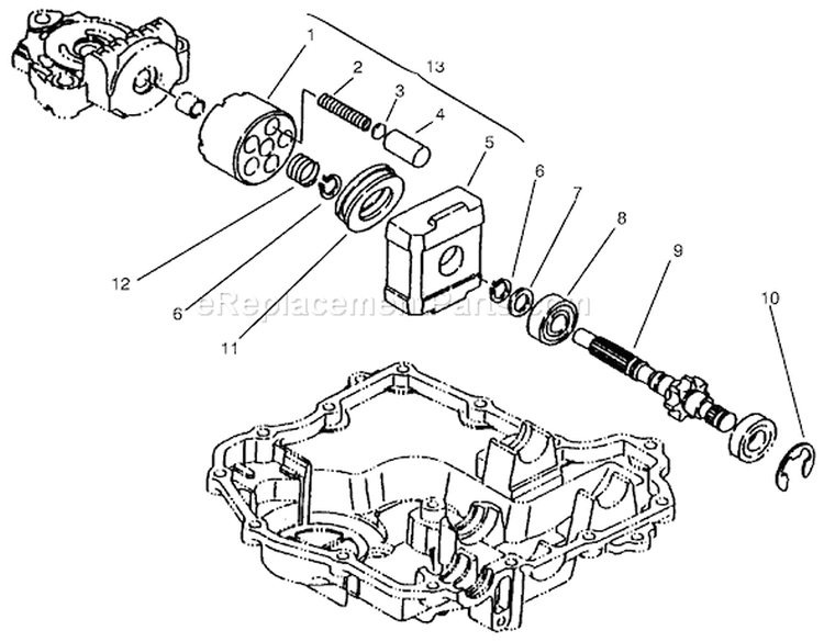 Motor Shaft Diagram and Parts List for 72102 7900001-7999999 - 1997 Toro Lawn Tractor