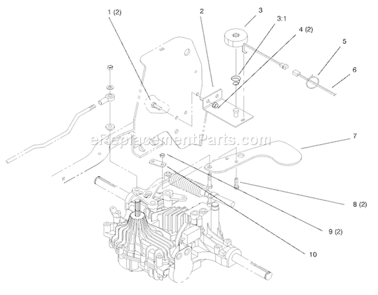 Cruise Control Diagram and Parts List for 72102 8900001-8900399 - 1998 Toro Lawn Tractor