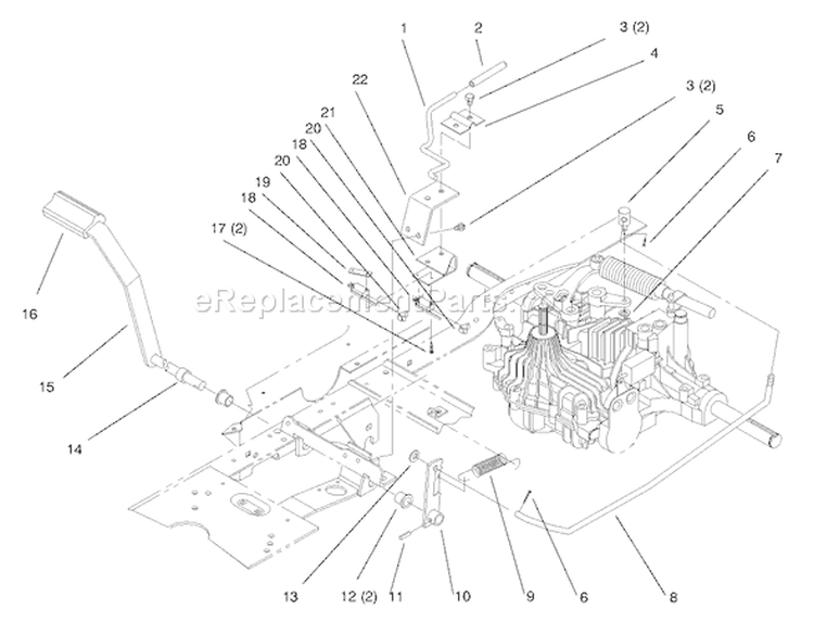 Hydro Brake Diagram and Parts List for 72102 8900001-8900399 - 1998 Toro Lawn Tractor