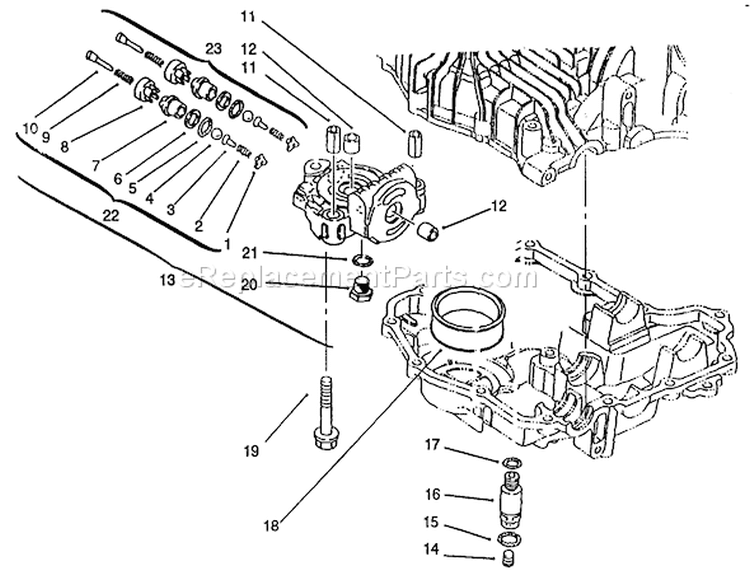 Center Case Diagram and Parts List for 72083 4900001-4999999 - 1994 Toro Lawn Tractor