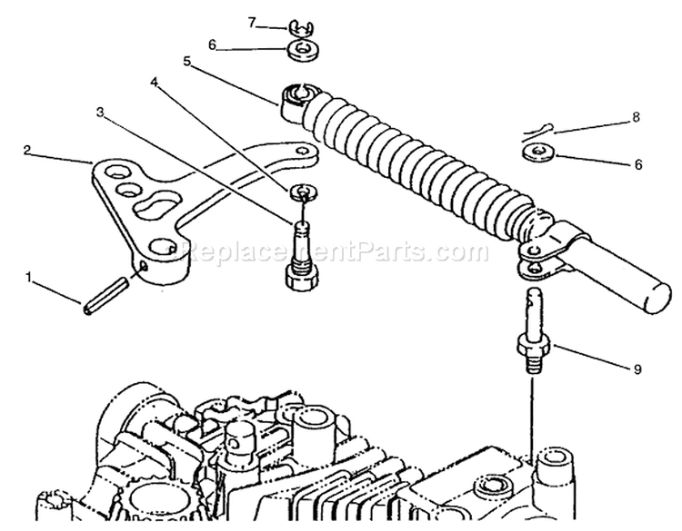 Lever Damper Diagram and Parts List for 72083 4900001-4999999 - 1994 Toro Lawn Tractor