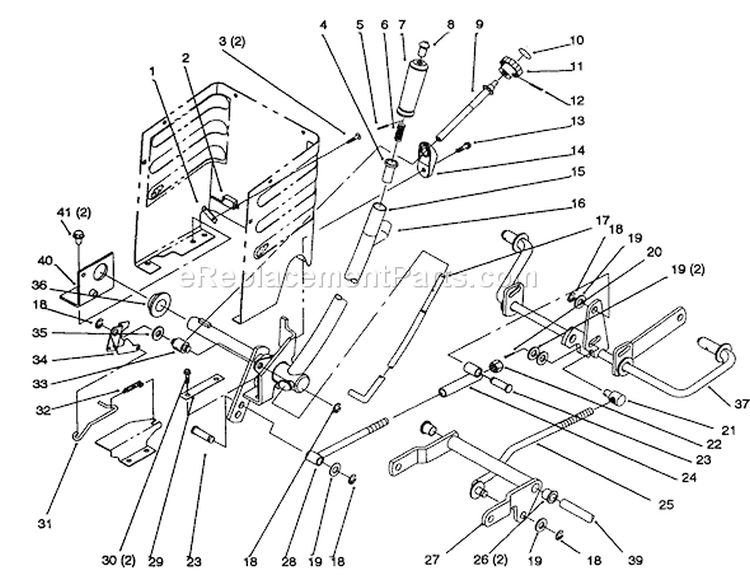 Lift Lever And Height Of Cut Diagram and Parts List for 72083 4900001-4999999 - 1994 Toro Lawn Tractor