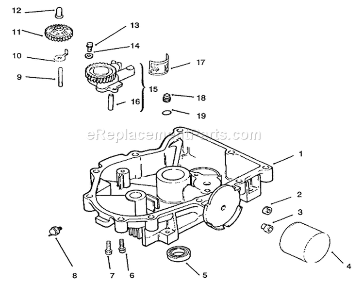 Oil Pan/lubrication Diagram and Parts List for 72083 4900001-4999999 - 1994 Toro Lawn Tractor