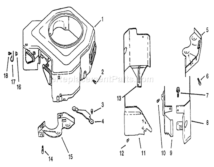 Blower Housing & Baffles Diagram and Parts List for 72083 4900001-4999999 - 1994 Toro Lawn Tractor