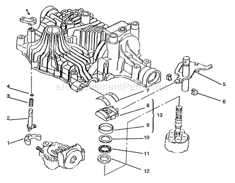 Range Shift Diagram and Parts List for 72083 4900001-4999999 - 1994 Toro Lawn Tractor