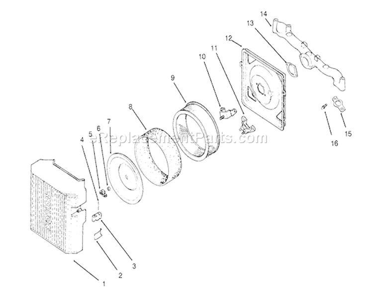 Air Intake/filtration (kohler Engine Cv16s-Ps61514) Diagram and Parts List for 72062 5900001-5900227 - 1995 Toro Lawn Tractor