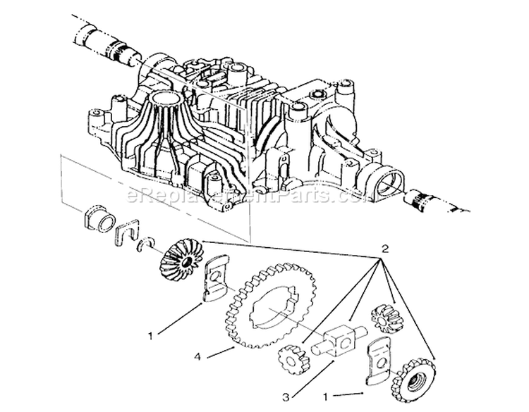 Differential Gear Diagram and Parts List for 72062 5900001-5900227 - 1995 Toro Lawn Tractor