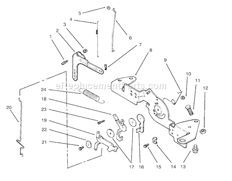 Engine Controls (kohler Engine Cv16s-Ps61514) Diagram and Parts List for 72062 5900001-5900227 - 1995 Toro Lawn Tractor
