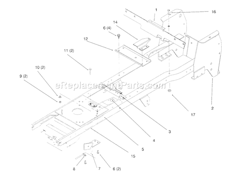 Frame Diagram and Parts List for 72062 5900001-5900227 - 1995 Toro Lawn Tractor