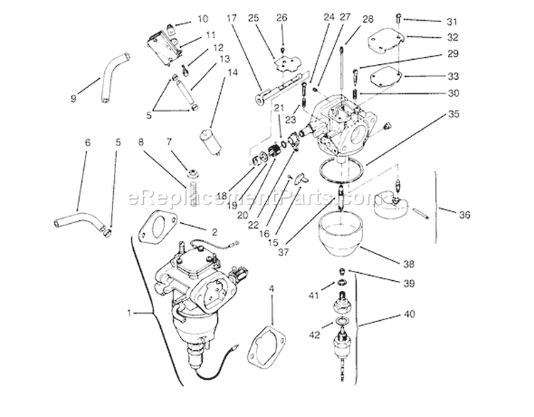 Fuel System (kohler Engine Cv16s-Ps61514) Diagram and Parts List for 72062 5900001-5900227 - 1995 Toro Lawn Tractor